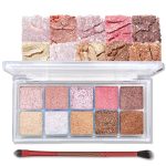 10 Color Eyeshadow Palette Makeup - Matte Shimmer Glitter Eye Shadow, Ultra-Blendable, High Pigmented, Naturing-Looking, Neutral Nude Eyeshadow Palette with Professional Brush, Starlight Gems